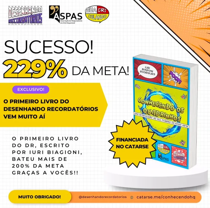 CONHECENDO OS QUADRINHOS É UM SUCESSO! OBRIGADO PELO APOIO! NOS AJUDE NAS DEMAIS CAMPANHAS!
