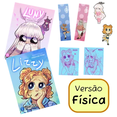 Volumes 1 e 2 da série Monster Gals (Luny e Lizzy) Versão Física