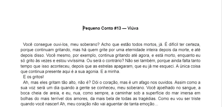 Pequeno Conto #13 — Viúva
