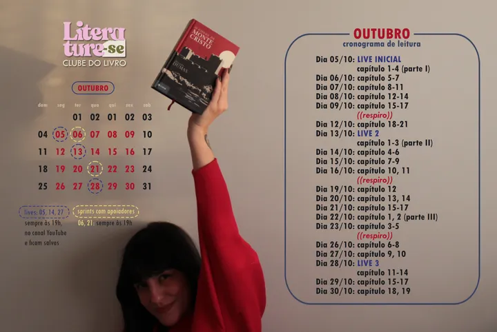 Clube do Livro "O CONDE DE MONTE CRISTO" 💬 | Chat, L-cast, cronograma e outras informações