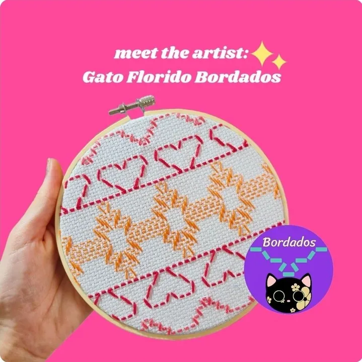 novidade nos sorteios de meta alcançada! + meet the artist: Gato Florido Bordados