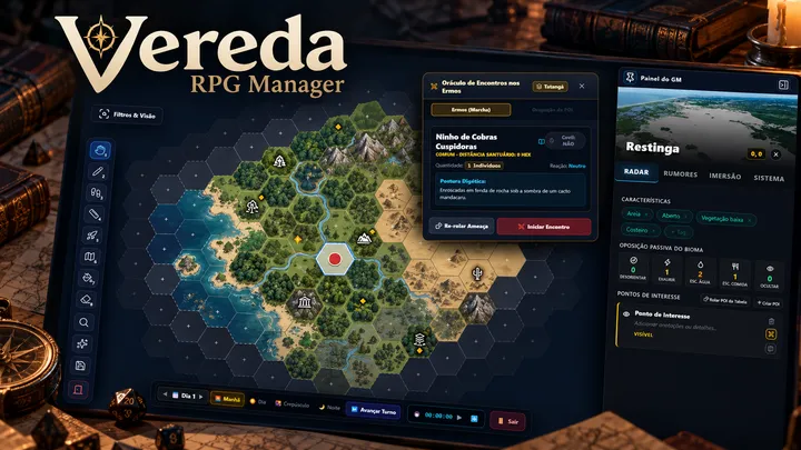 Vereda RPG Manager: uma segunda tela para mundos que se revelam durante o jogo