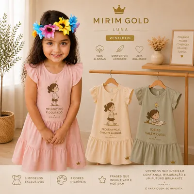Vestidos da Luna - Mirim Gold