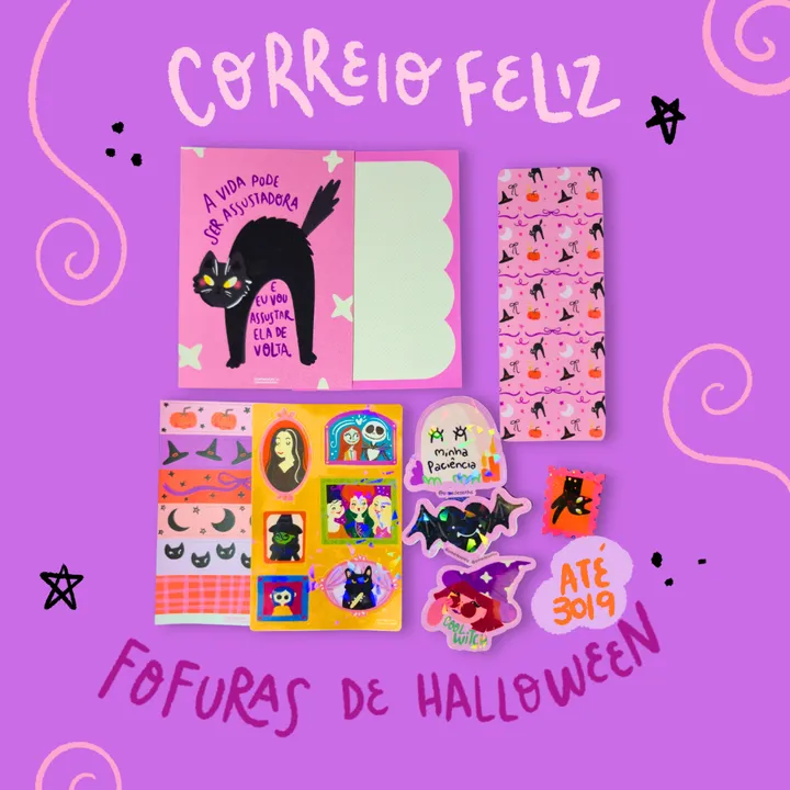 correio feliz Fofuras de Halloween 🎃 | itens do mês e espaço para mais apoios 💜