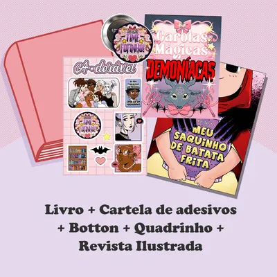 A•dorável + Cartela de Adesivos + Botton + Batatinhas + Revista
