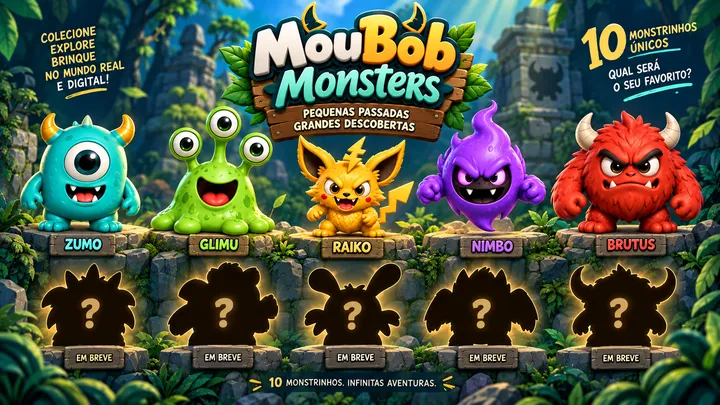 MouBob Monsters: colecionáveis que ganham vida em realidade aumentada