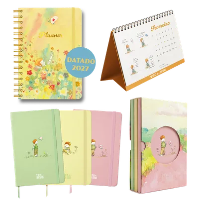 Planner 2027 (datado) + Calendário 2027 + Box com 3 cadernos