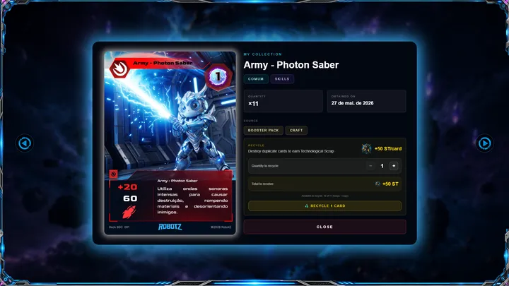 Sua coleção no RobotZ agora é muito mais do que uma galeria de cartas