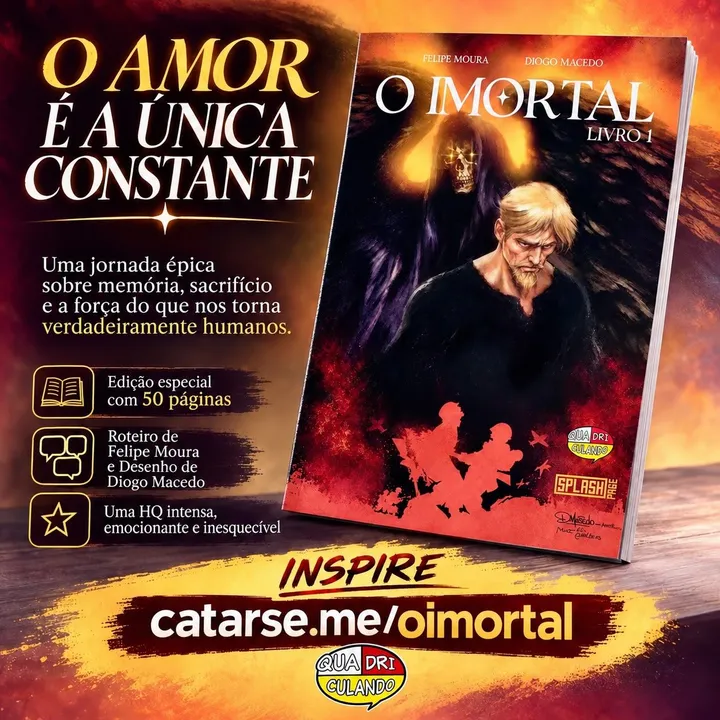 O AMOR É A ÚNICA CONSTANTE! APOIE O IMORTAL, NOSSA NOVA HQ NACIONAL!