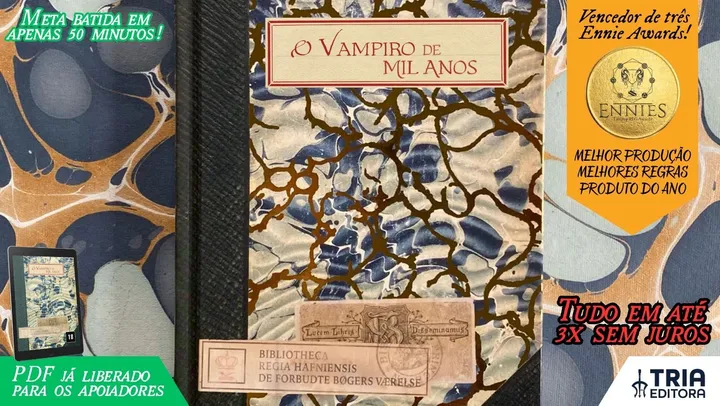 O ÚLTIMO DIA para apoiar O Vampiro de Mil Anos é amanhã!
