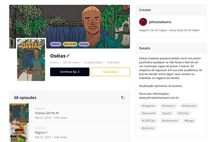 Oséias, uma webcomic