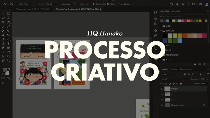 Processo de página de HQ + novas páginas de Hanako