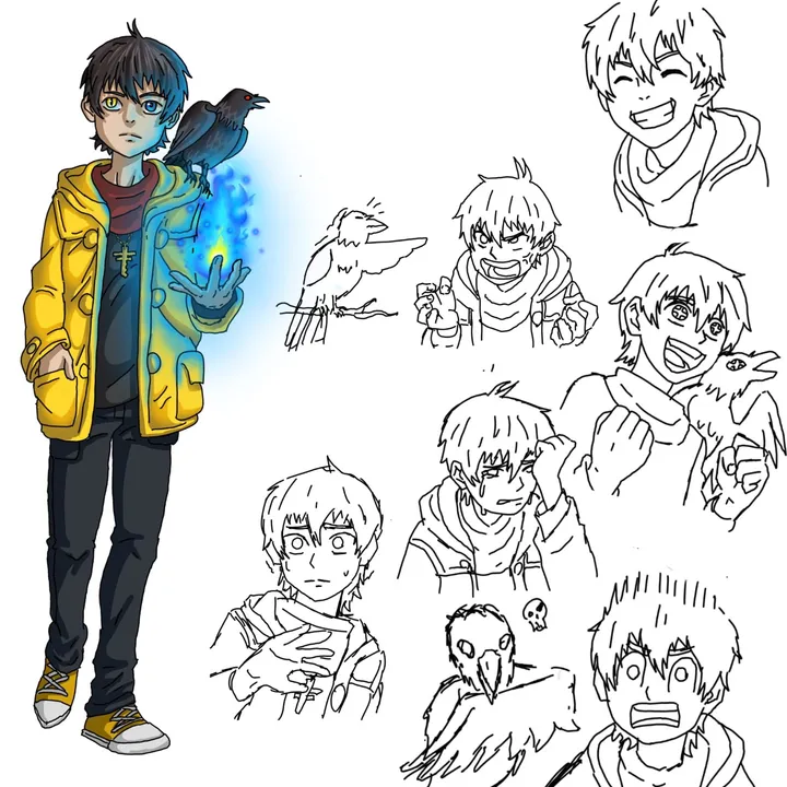 design de personagem de um dos protagonistas Ed