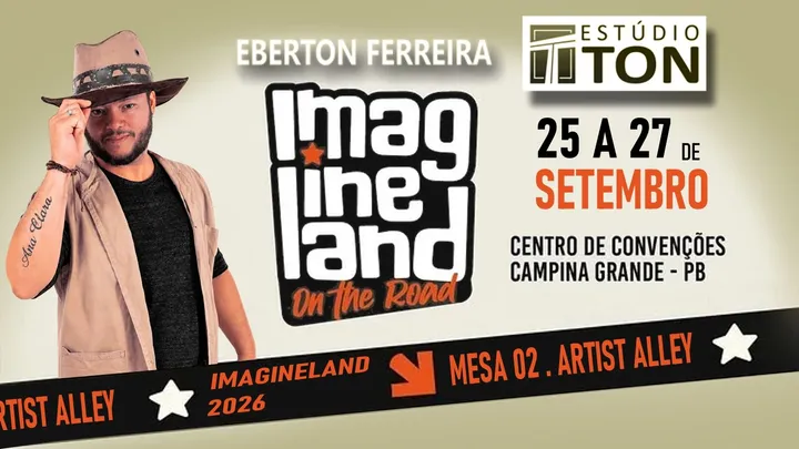 Estarei na Mesa 02 do Artist Alley do evento IMAGINELAND na Paraíba!