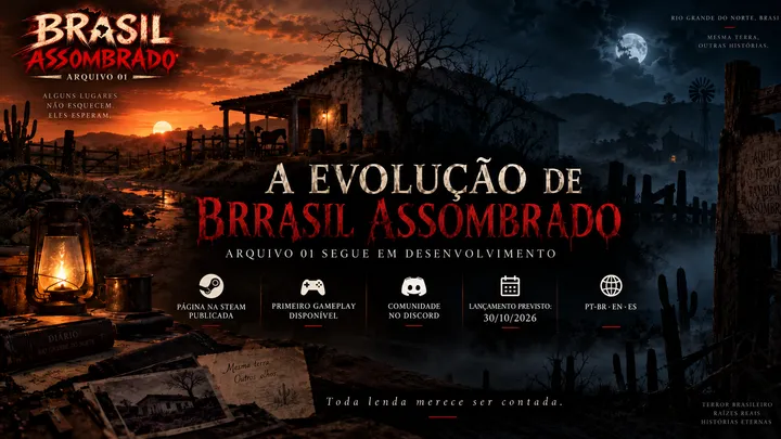 Brasil Assombrado evoluiu — veja como o Arquivo 01 está ficando 👻