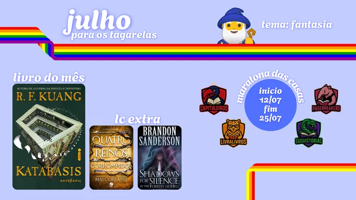 Resumo do clube do livro dos tagarelas para o mês de JULHO