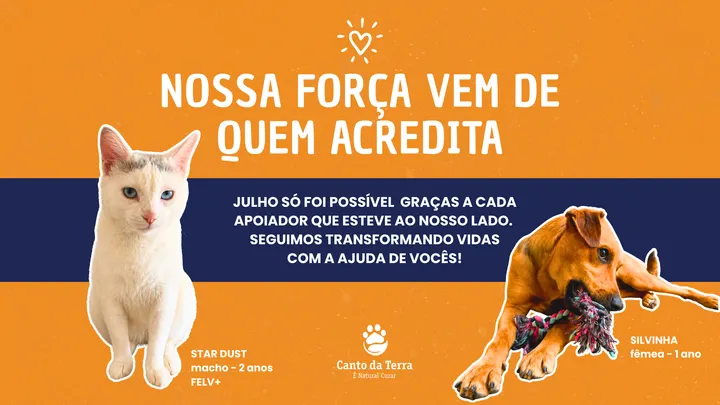Gratidão por estarem conosco durante o mês de julho 💚