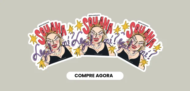 Card com adesivos e botão para o site.