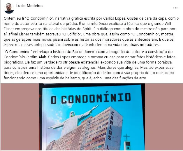 Resenha de Lucio Medeiros sobre O CONDOMÍNIO.