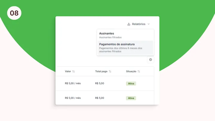 #08: Relatório de pagamentos para clubes de assinatura